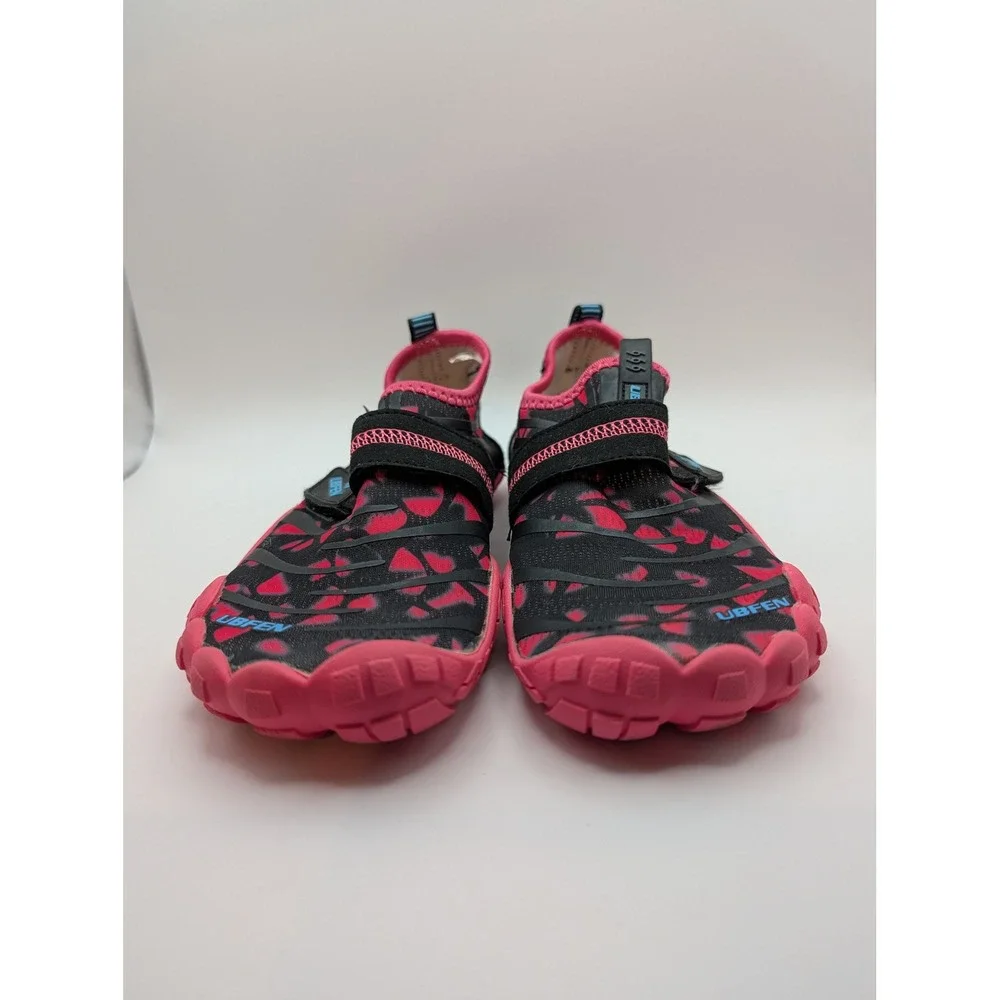 UBFEN Kids Water Shoes EU 33 Pink Black Barefoot Aqua Beach Swim Hook Loop Strap